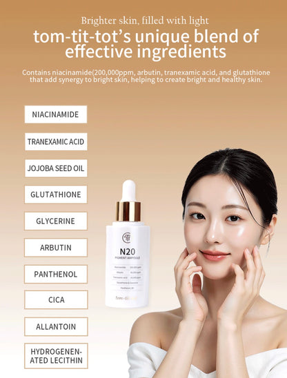 Tom-Tit-Tot N20 Pigment Ampoule | Brightening Niacinamide + Arbutin Serum for Even Skin Tone