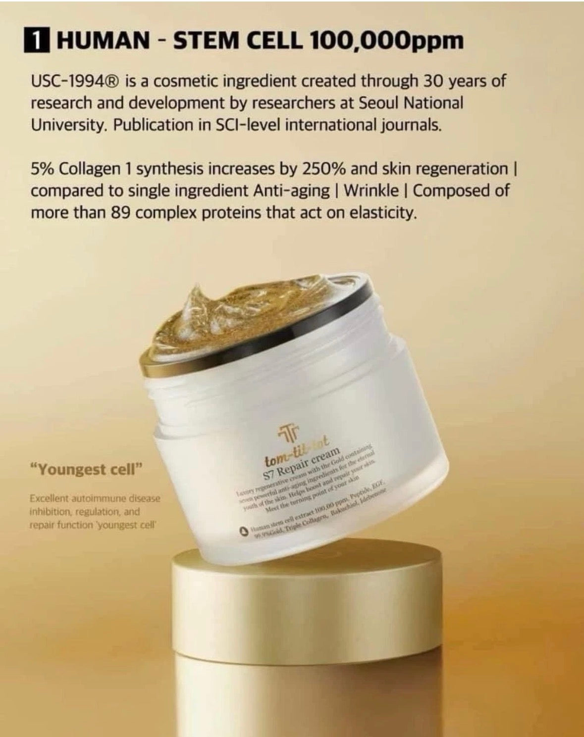 Tom-Tit-Tot S7 Repair Cream – EGF & PDRN Anti-Aging Moisturizer for Firm, Radiant Skin