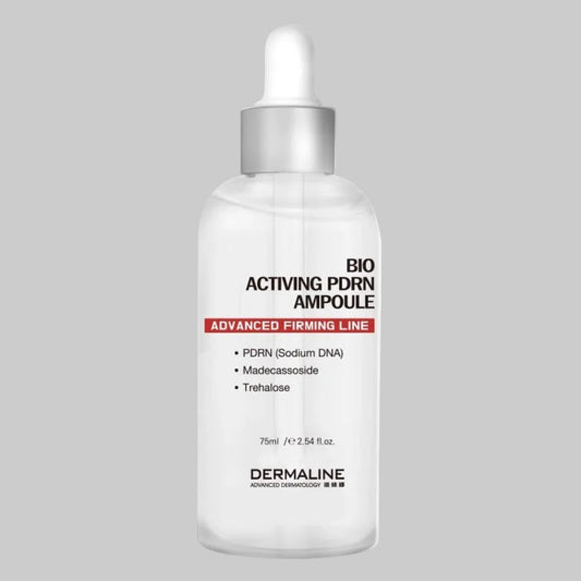 Dermaline advanced dermatology bio activating pdrn ampoule with dropper. 75ml/2.54 oz. Advanced firming line with pdrn (sodium dna), madecassoside, tehalose.